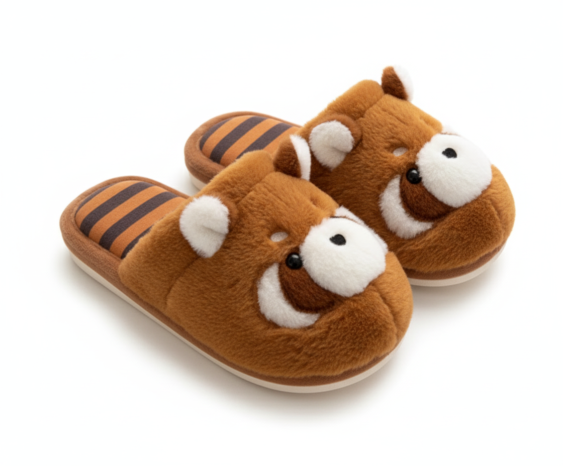 Cosy Racoon Cotton Slippers