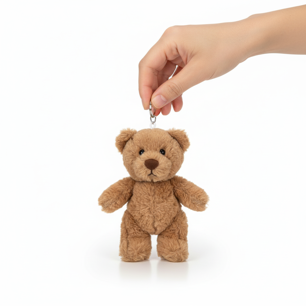 Teddy Bear Plushie Keyring Pendant