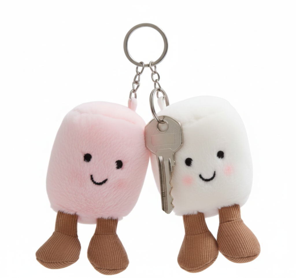 Cotton Candy Plush Keychain Companion