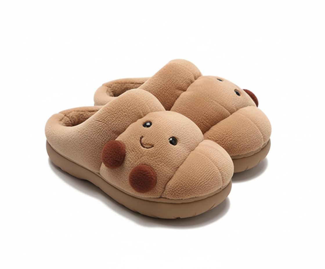Cosy Croissant Bread Cotton Slippers