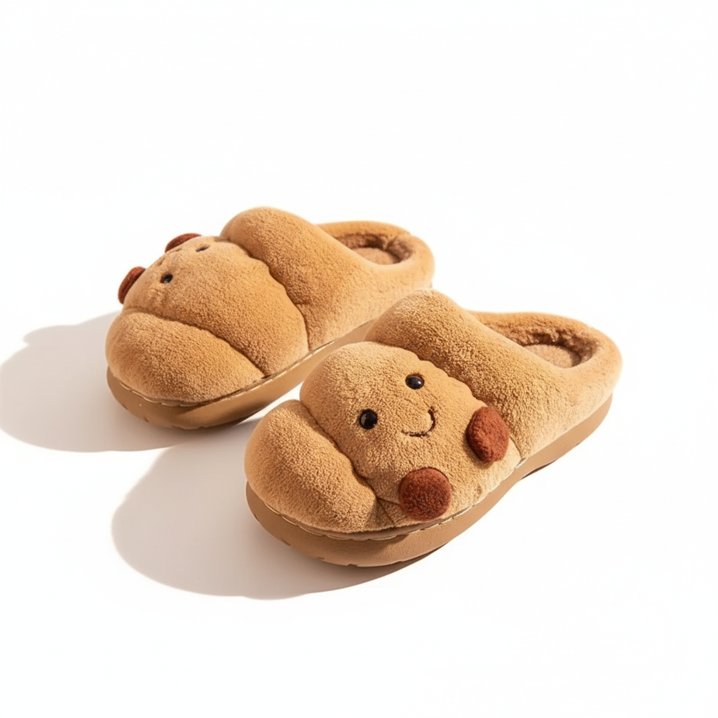 Cosy Croissant Bread Cotton Slippers