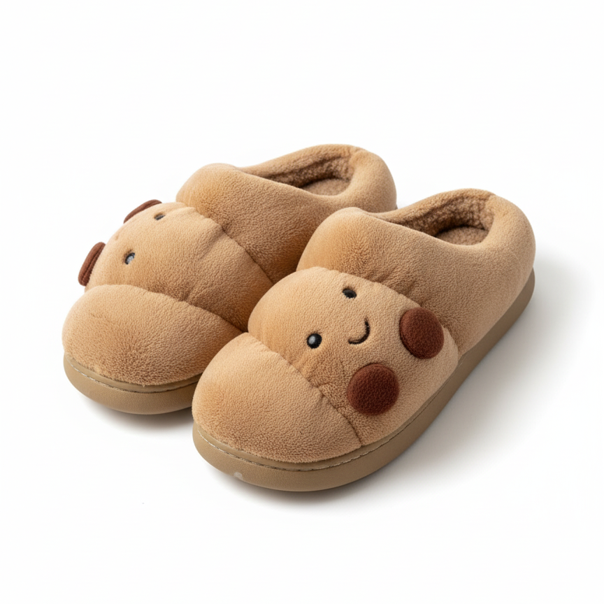 Cosy Croissant Bread Cotton Slippers