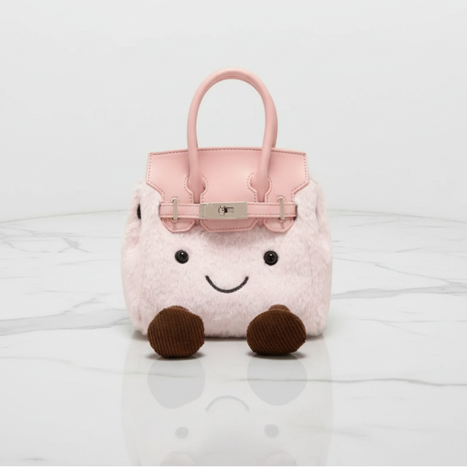 Pink Plush Platinum Birkinplush Handbag