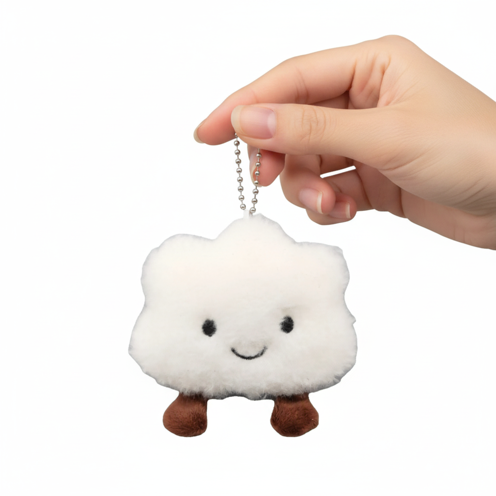 Fluffy Cloud Keyring Charm