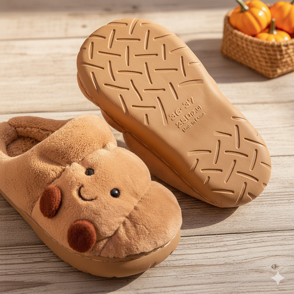 Cosy Croissant Bread Cotton Slippers