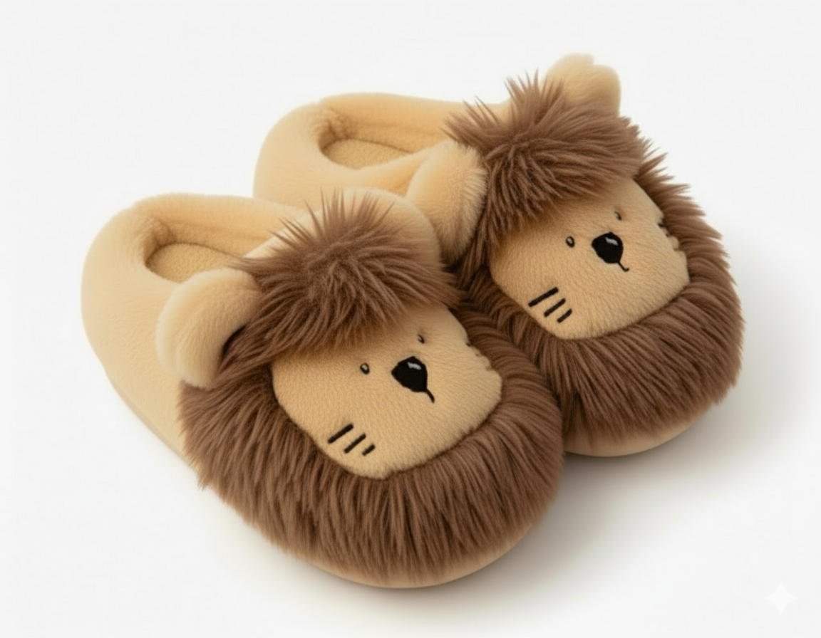 Cosy Lion Cotton Slippers