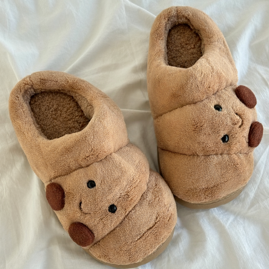 Cosy Croissant Bread Cotton Slippers