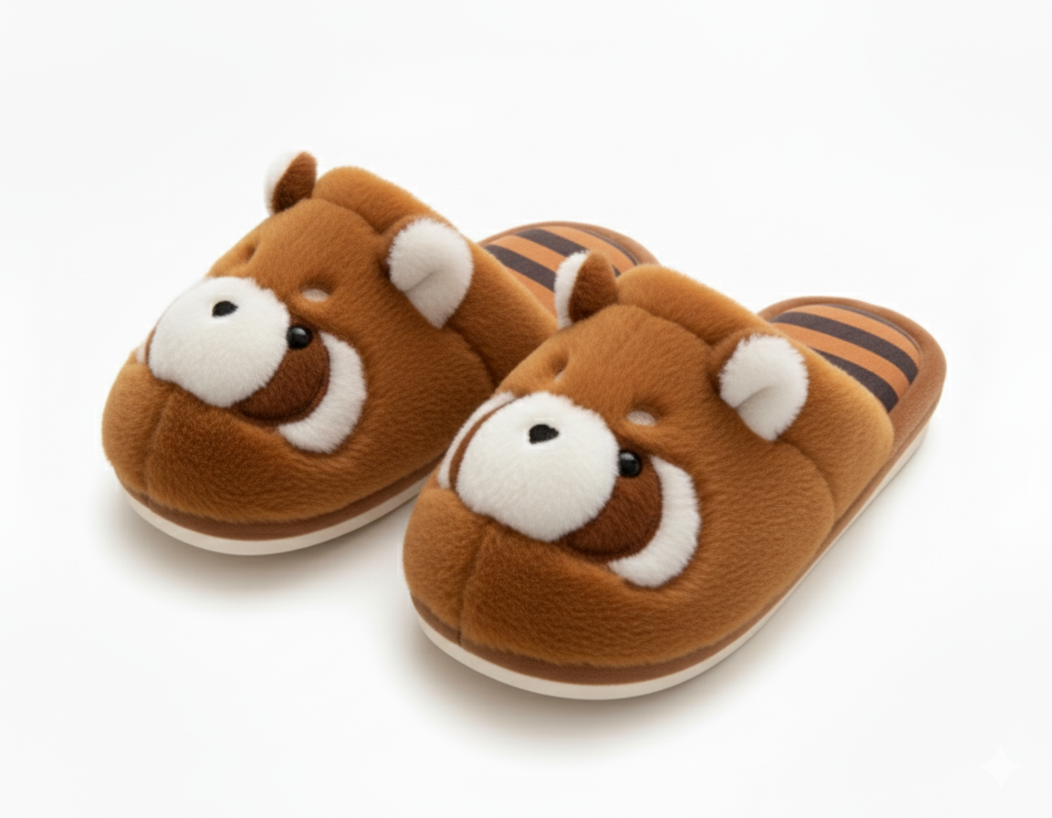 Cosy Racoon Cotton Slippers
