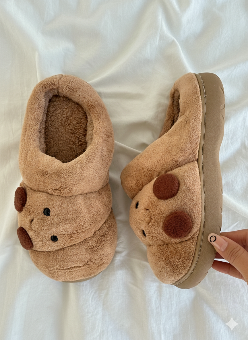 Cosy Croissant Bread Cotton Slippers