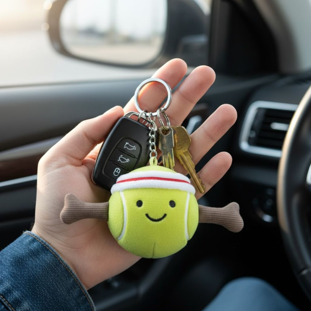 Tennis Ball Keyring