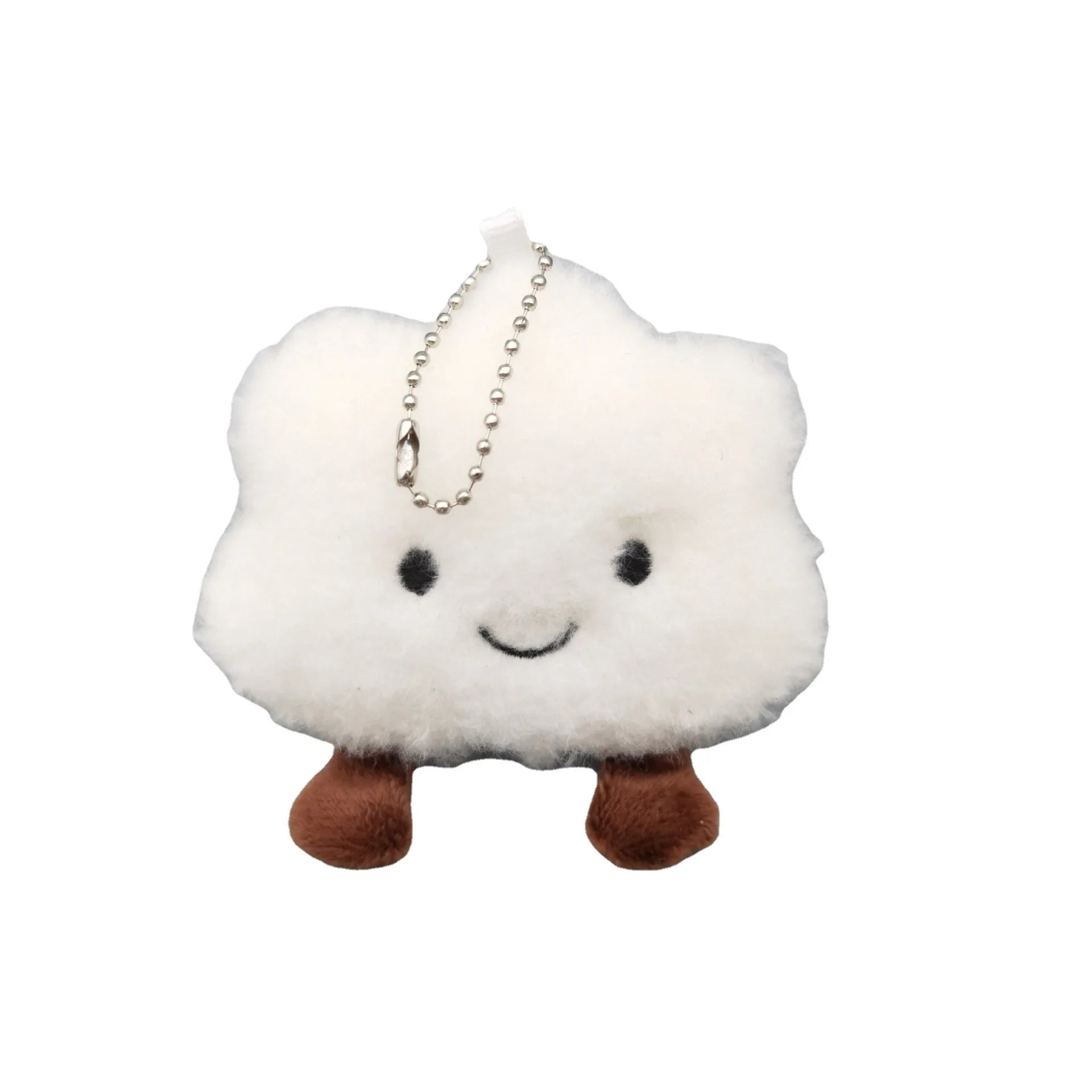 Fluffy Cloud Keyring Charm, Cute Soft Plush Bag Pendant Toy Accessory